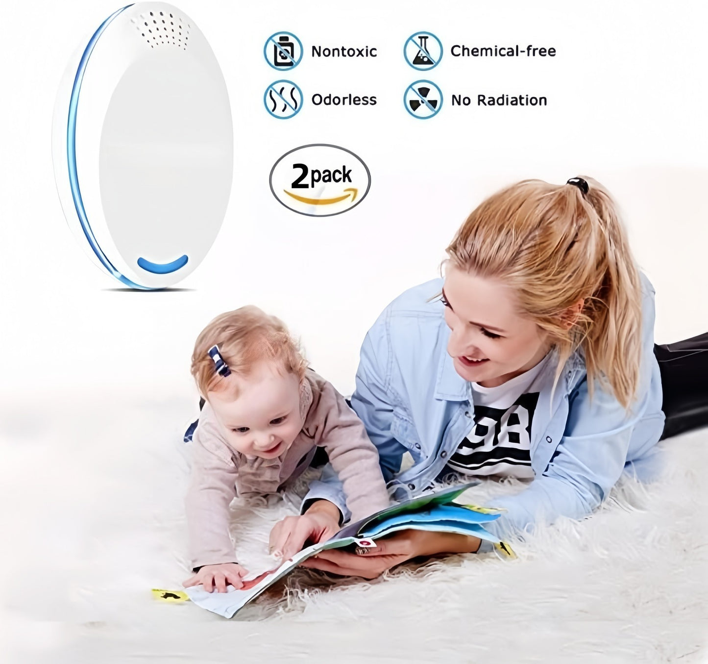 2 Pcs Ultrasonic Pest Control Repeller UK Plug-in Reject Rat Mouse Mice Spider