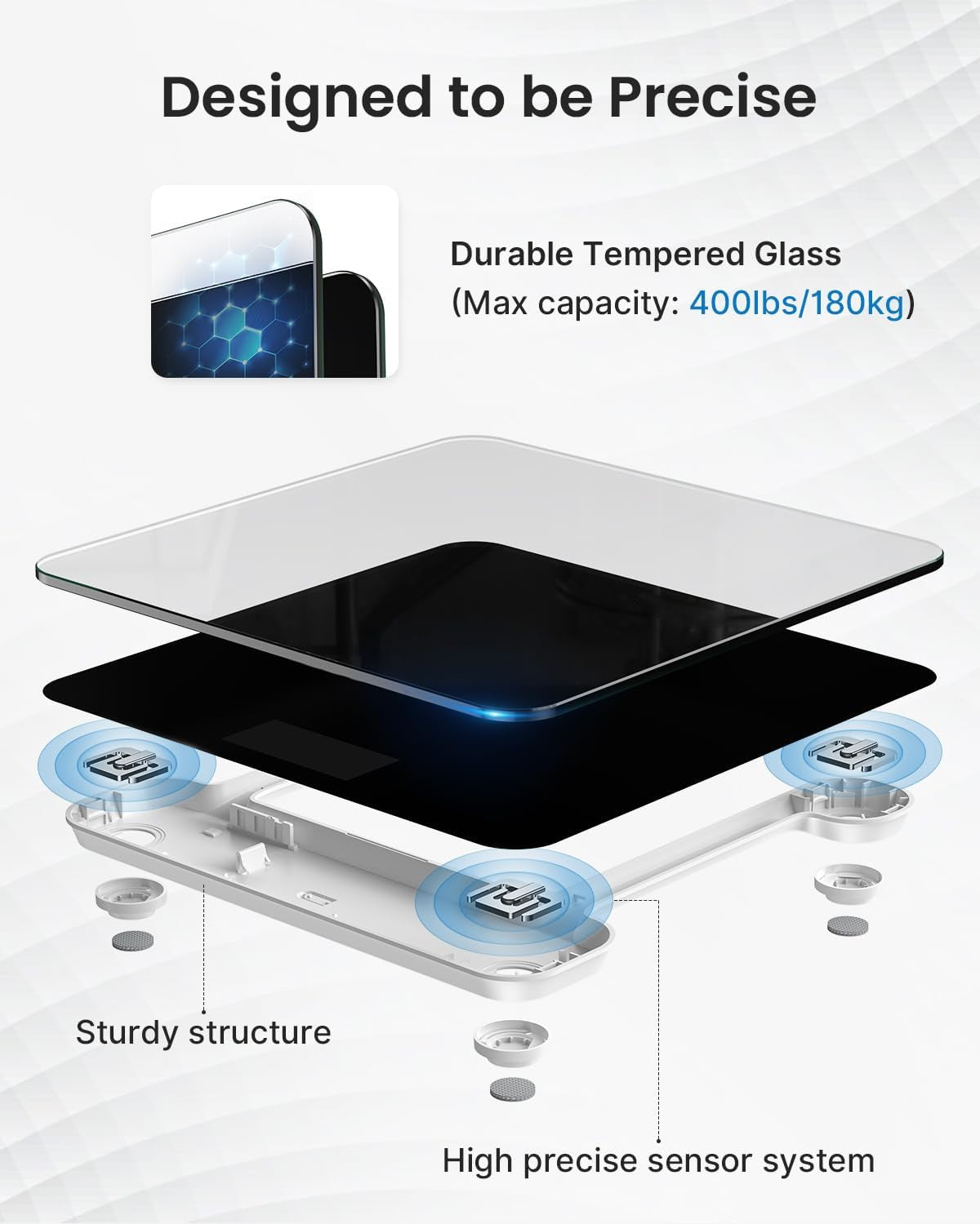 Weighing Scales Digital Electronic Bathroom Scales For Body Weight Accurate UK