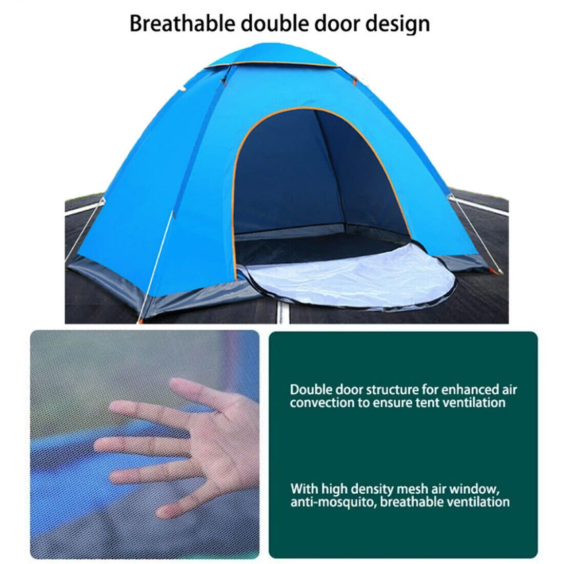 3-4 Person Automatic Up Outdoor Hiking Camping Tent Waterproof UV Protection
