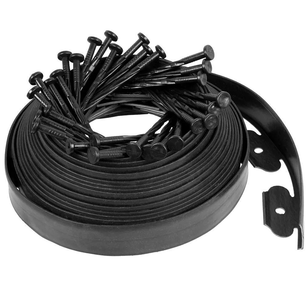 10m Lawn Edge Border With 50 Pegs Garden Edging For Paths Drives Flower Grass