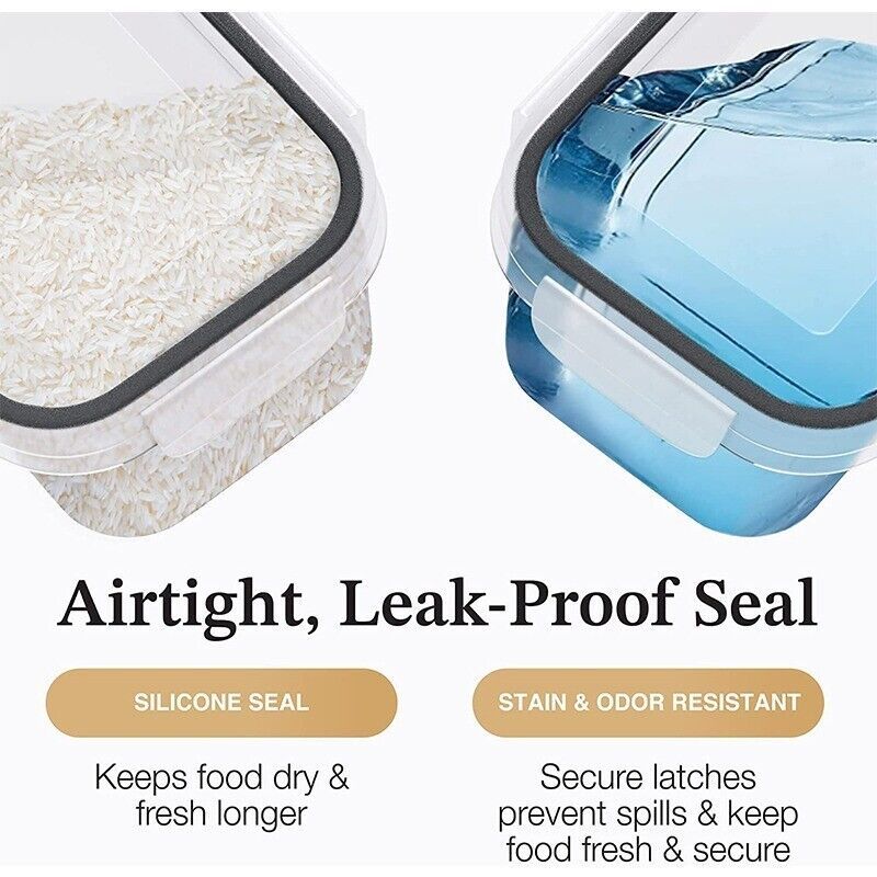 24 Piece Airtight Food Storage Container Sets Pantry & Kitchen Snap On Lids