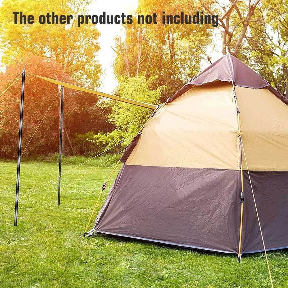 2x200cm Tent Poles Universal Telescopic Adjustable Steel Awning Canopy Tarp Pole