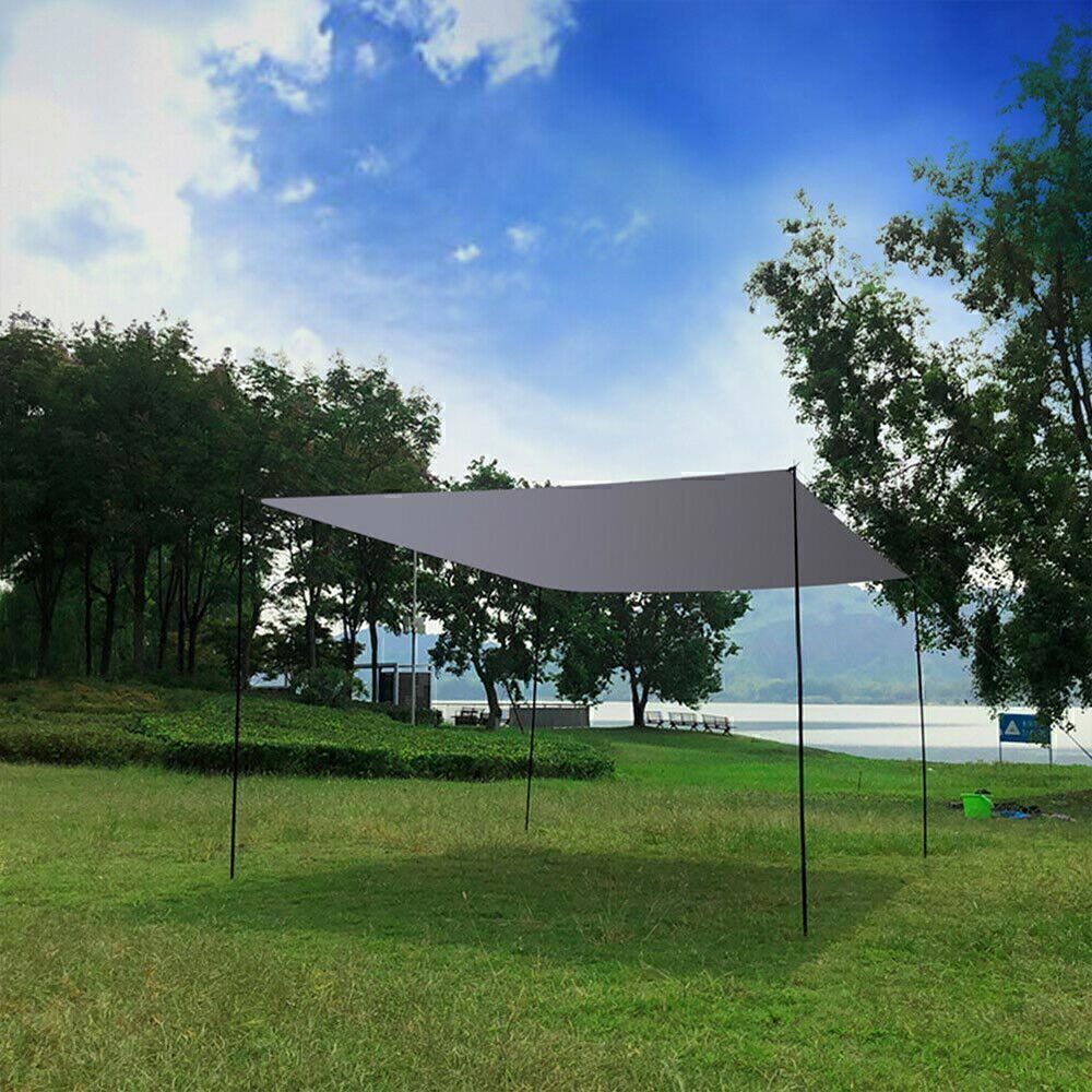 2x200cm Tent Poles Universal Telescopic Adjustable Steel Awning Canopy Tarp Pole