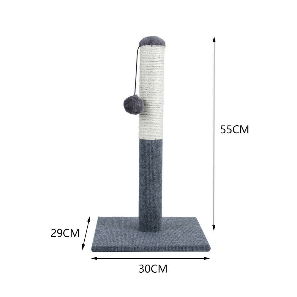 TALL LARGE CAT SCRATCHING POST 55CM STRONG NATURAL SISAL POLE HEAVY DUTY BASE UK