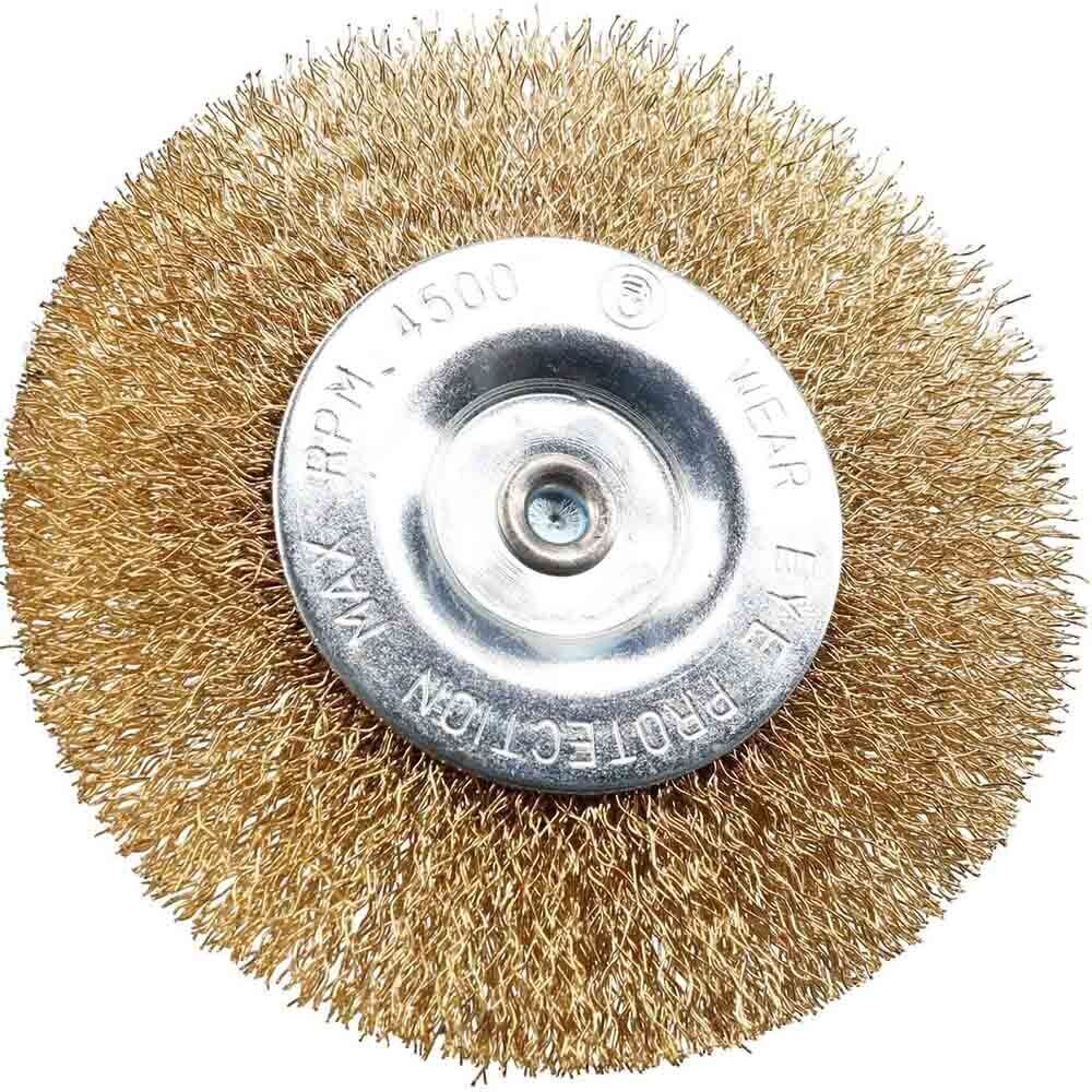 6Pcs 4 Flat Wire Wheel Drill Rotary Brush Paint Rust Removal 1-4 Shank UK