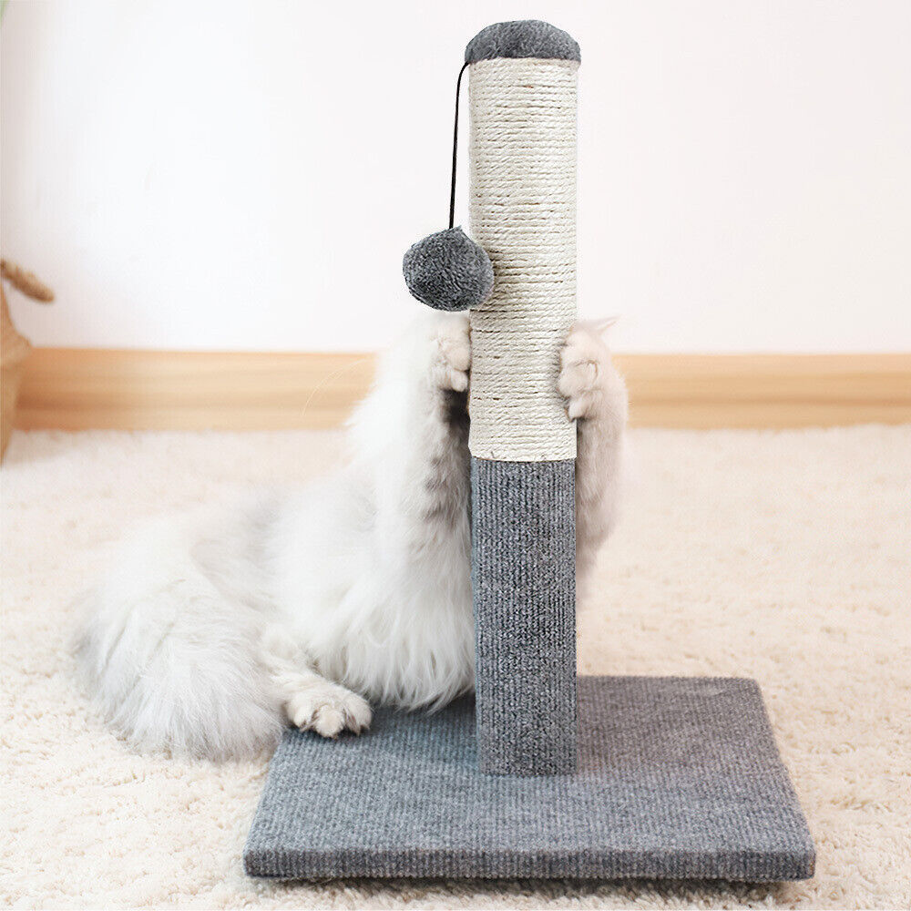 TALL LARGE CAT SCRATCHING POST 55CM STRONG NATURAL SISAL POLE HEAVY DUTY BASE UK