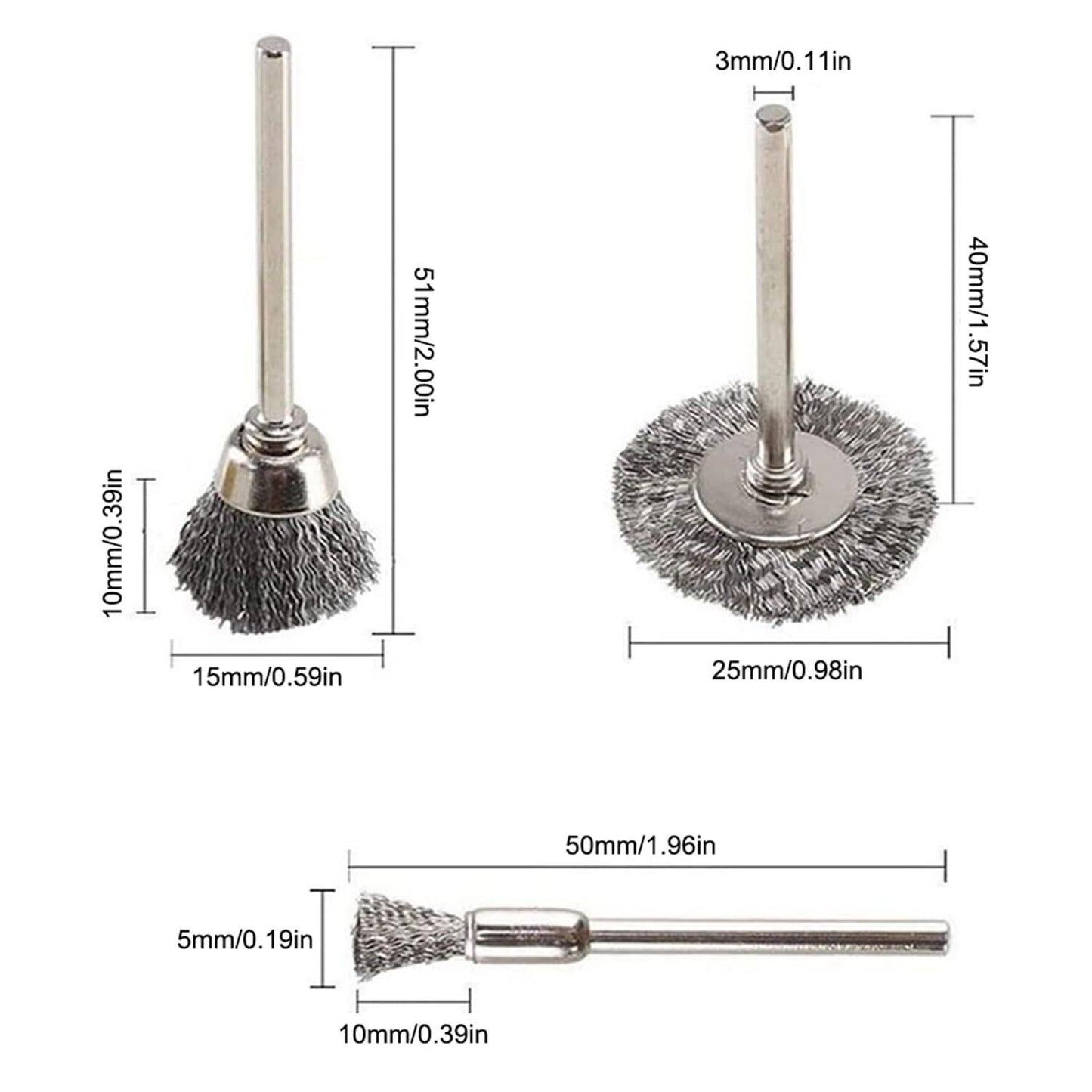 45pcs Wire Cup Brush Set Stainless Steel For Dremel Rotary Tool Accessories