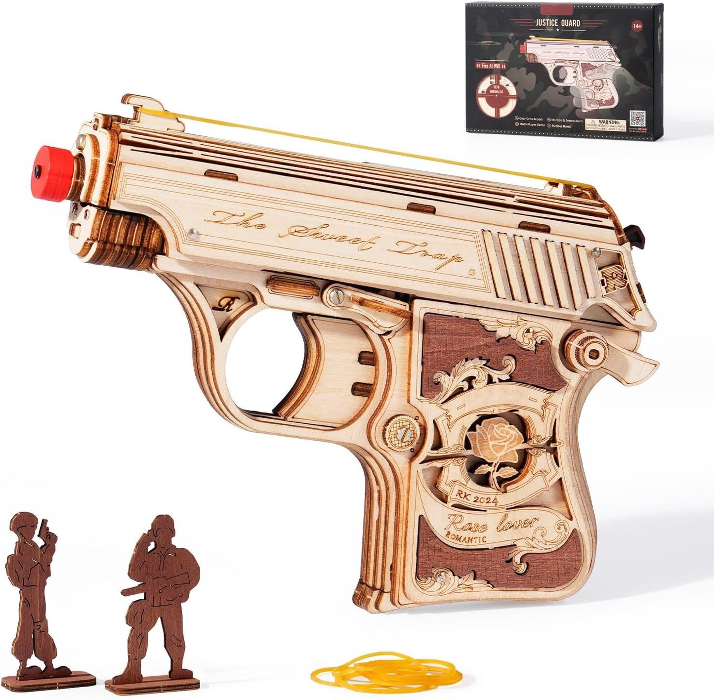 ROBOTIME 3D Puzzle Wooden Hideout Gun Mechanical Construciton Model Craft Kits