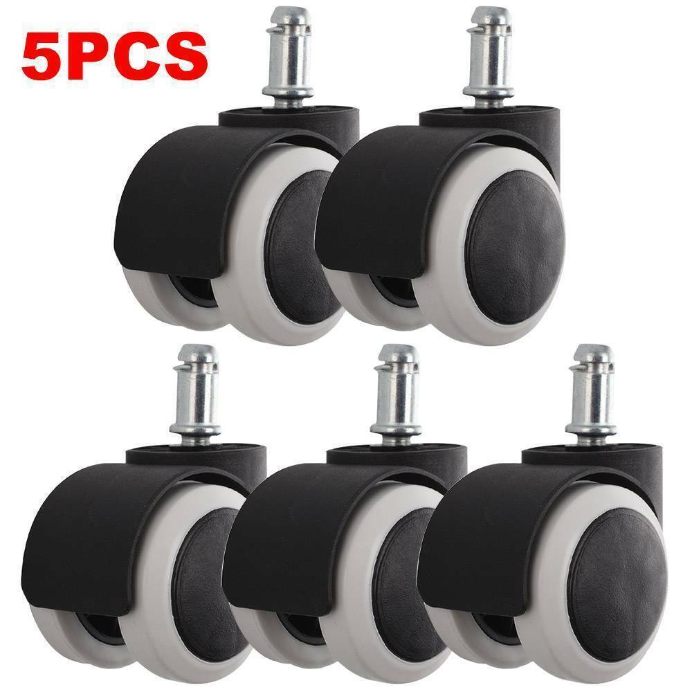 5x Soft Rubber Non Marking Castor Wheels 50mm 11mm Computer Office Chair Caster