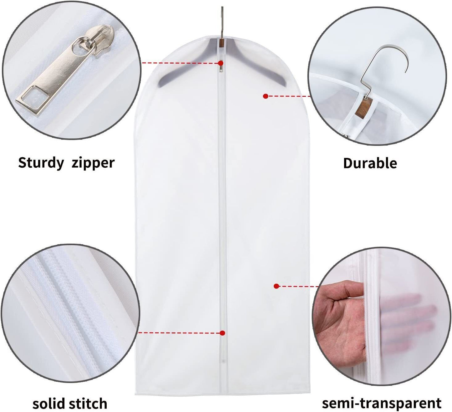 10x Clear Coat Dress Garment Clothes Cover Dust Protector Travel Bag With Zip