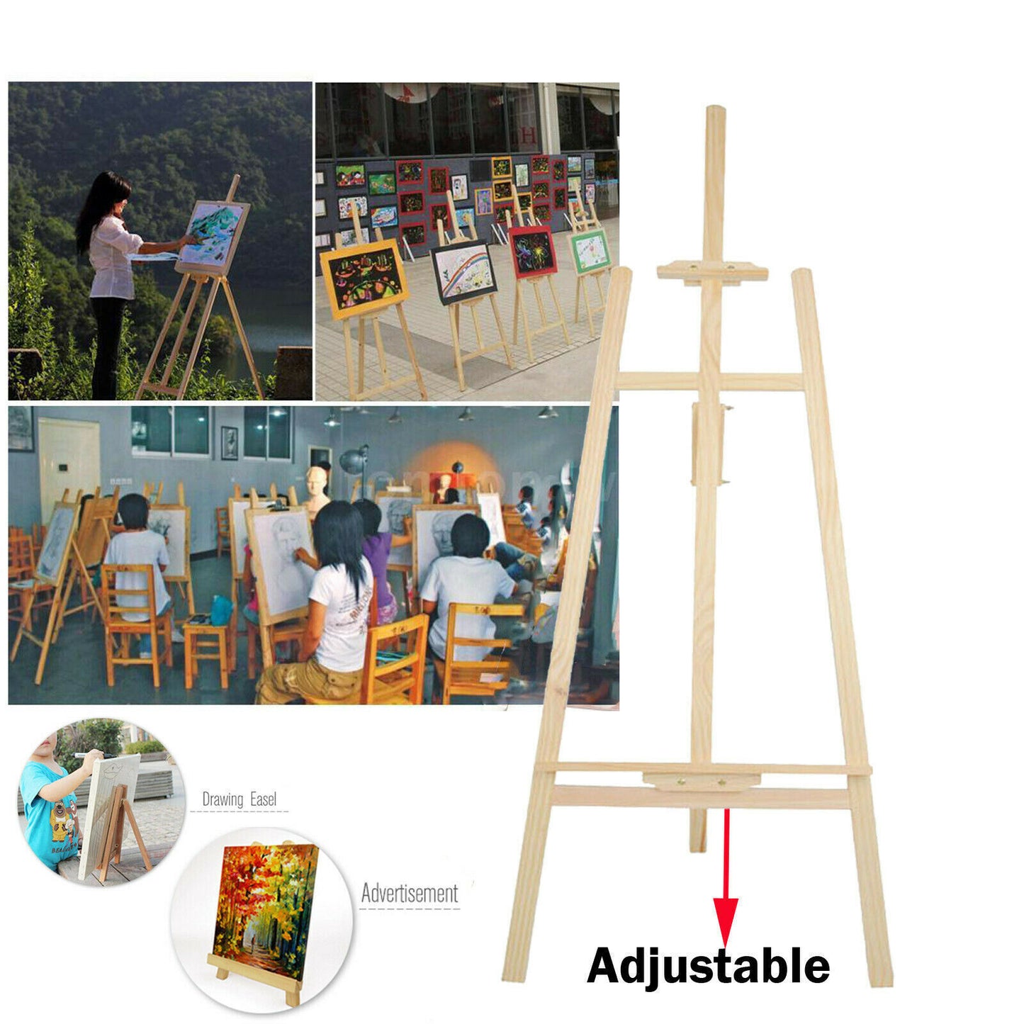 150cm Studio Wooden Easel Display Art Craft Artist Cafe Wedding Painting Stand