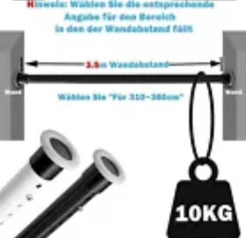 50-410cm Shower Curtain Rail Pole Heavy Duty Extendable Tension Rod No Drilling