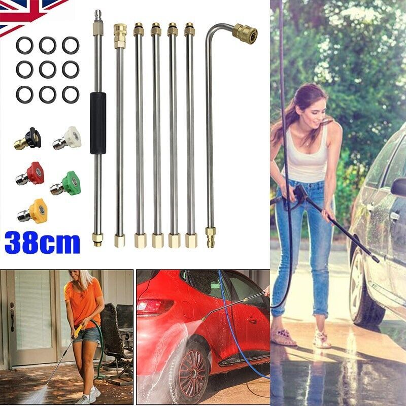 Gutter Cleaning Tool Pressure Washer Extension Wand Lance Set With 5 Nozzle Tips