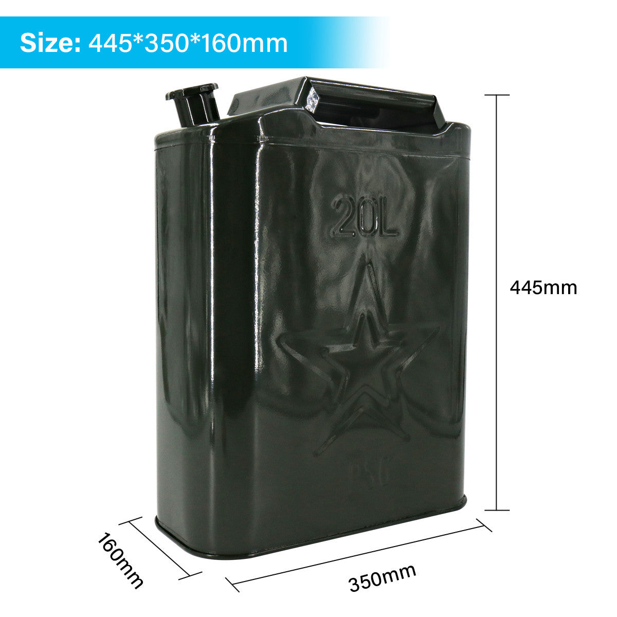 20L Metal Jerry Can Green Car Storage Fuel Petrol Container & Flexi Spout