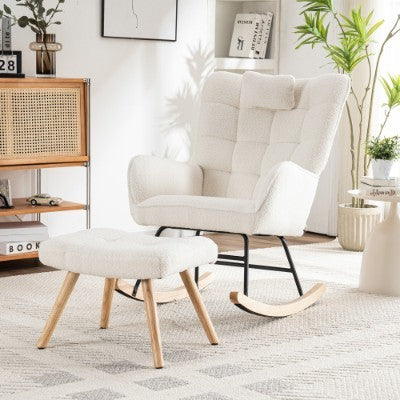 Rocking Chair Rocker Chair Single Recliner Casual Lounger Lounge Chair Cushion For Living Room Bedroom