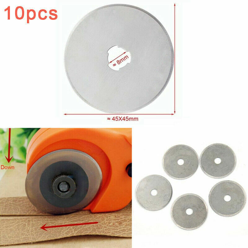 10PCS 45mm Rotary Cutter Replacement Blade Roller Cutter Blade Sewing Cutting A
