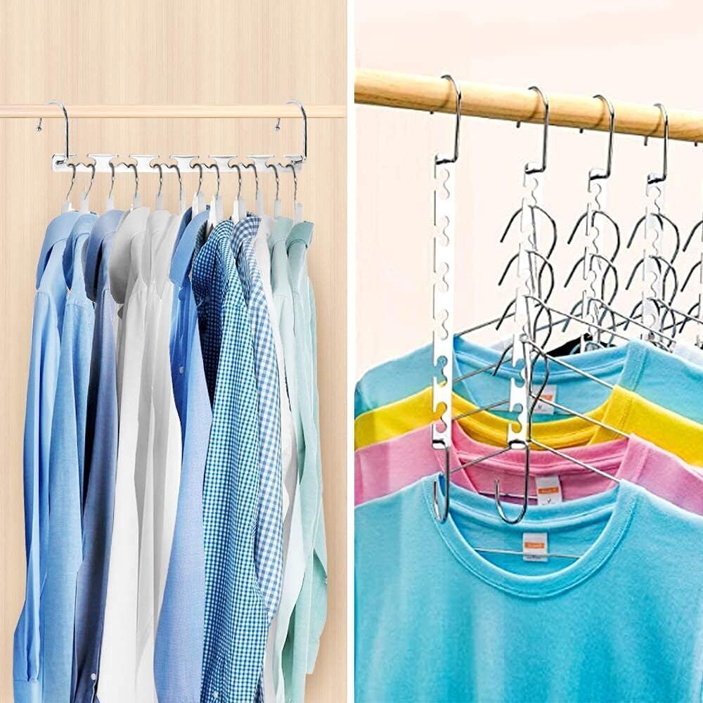 5X Space Saver Saving Wonder Magic Hanger Clothes Closet Organize Hook UK