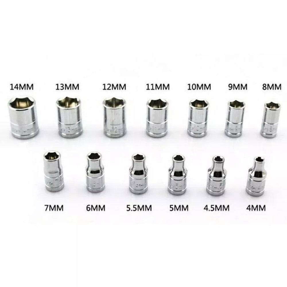 46PCS 1-4 Socket Wrench Screwdriver Bits Ratchet Driver Kit Repairing Tool Set