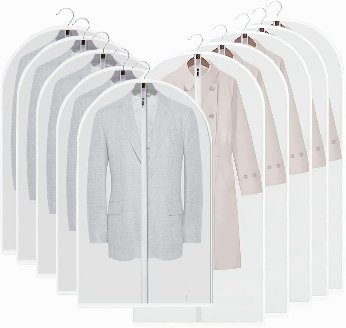 10x Clear Coat Dress Garment Clothes Cover Dust Protector Travel Bag With Zip