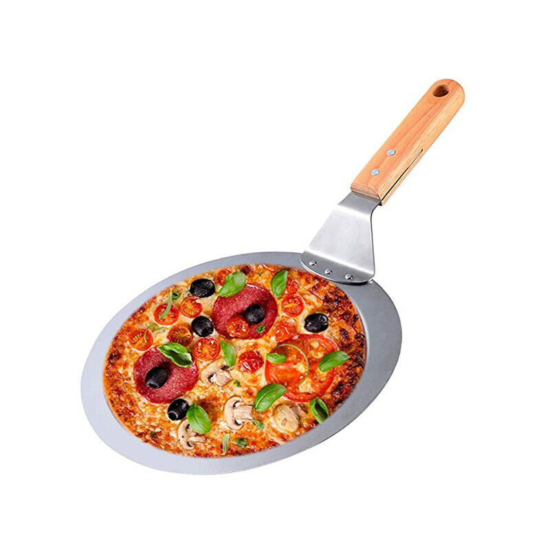12Inch Stainless Steel Pizza Paddle Peel Bakers BBQ Oven Tray Wooden Handle