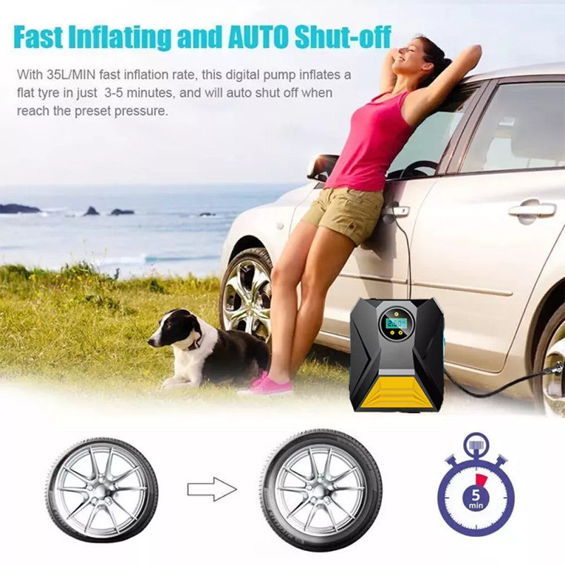 Electric Corded 12V 150PSI Car Tyre Inflator Portable Air Compressor