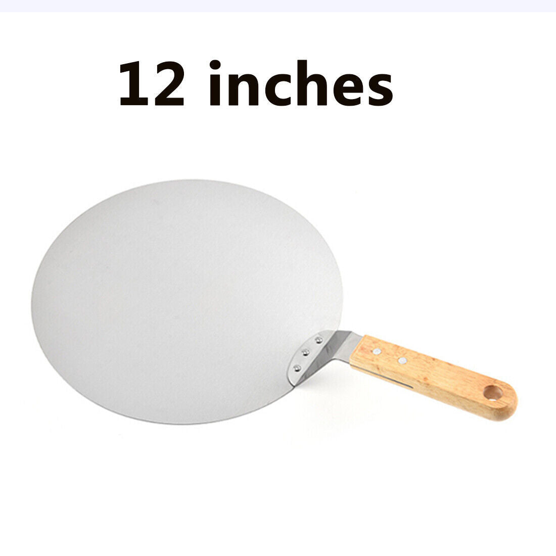 12Inch Stainless Steel Pizza Paddle Peel Bakers BBQ Oven Tray Wooden Handle