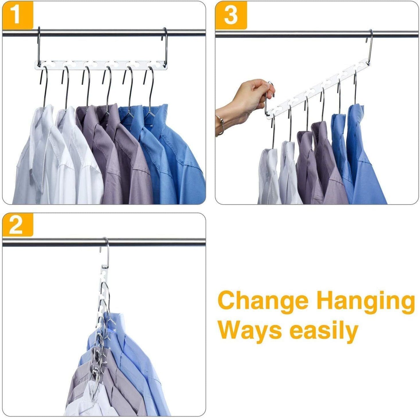 5X Space Saver Saving Wonder Magic Hanger Clothes Closet Organize Hook UK