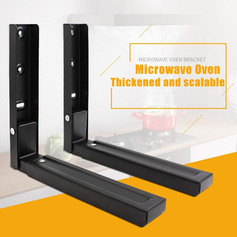 2X Microwave Oven Wall Mount Hanging Brackets Kitchen Rack Adjustable Stretch