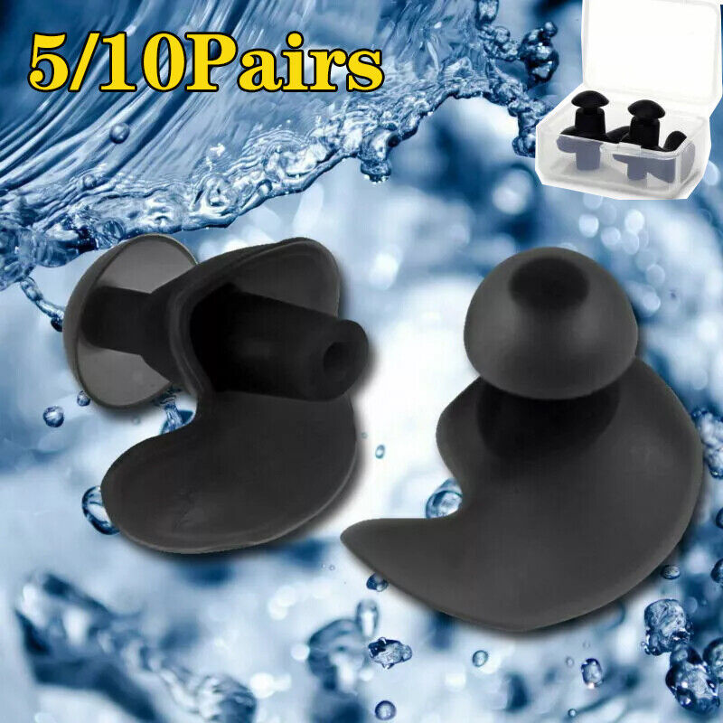 5 10 Pairs Soft Silicone Ear Plugs For Swimming Sleeping Anti Snore With Case UK