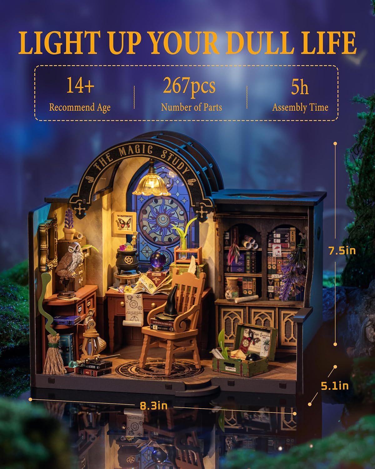 ROBOTIME DIY Miniature House Kit Magic Study Craft Model Kits