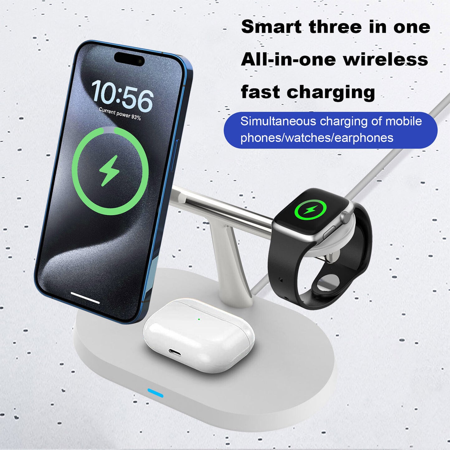3in1 Magnetic Wireless Charger Stand For IWatch AirPod 15 14 13 16
