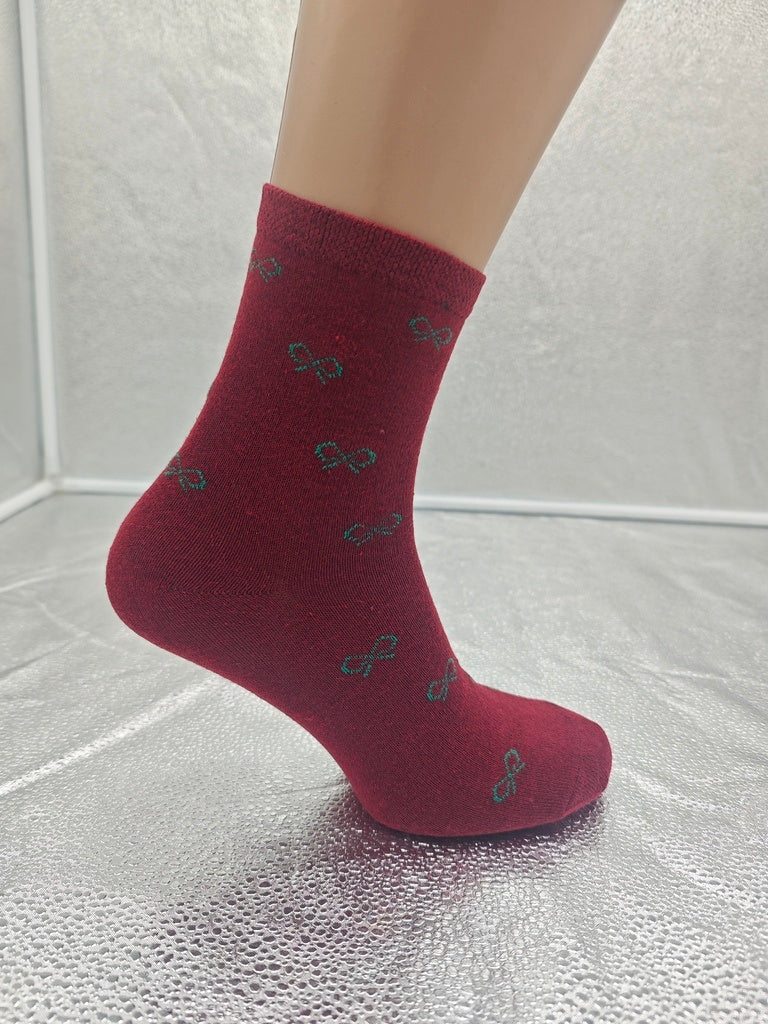 Set Of 6 12 Or 24 Pairs Womens Colorful Bow Socks