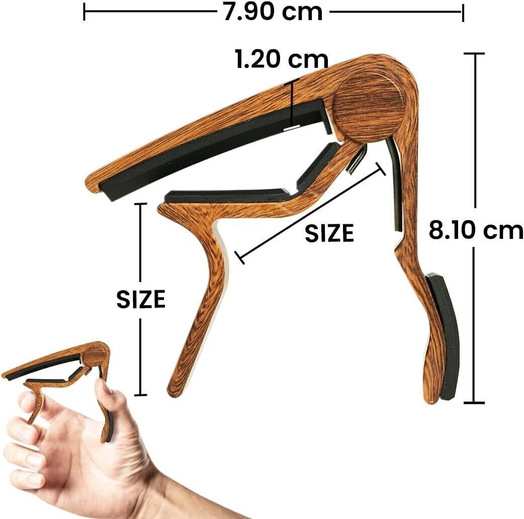 Capo Quick Change Guitar Capo Wooden With 5 Guitar Picks