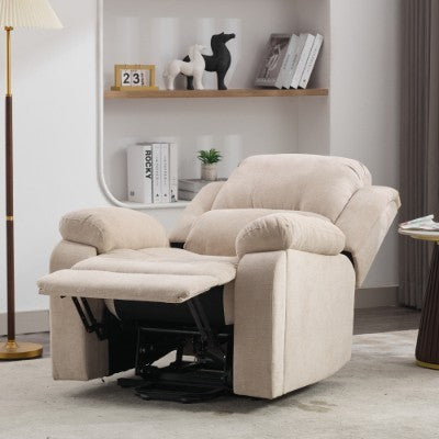 Power Massage Lift Recliner Chair With Heat & Vibration For Elderly, Heavy Duty And Safety Motion Reclining Mechanism Fabric Sofa With Storage Pockets, Cup Holders
