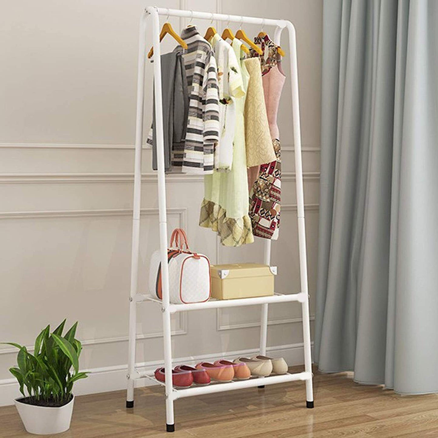 Heavy Duty Metal Clothes Rod Shoe Storage Clothing Rack Hanging Display Rack