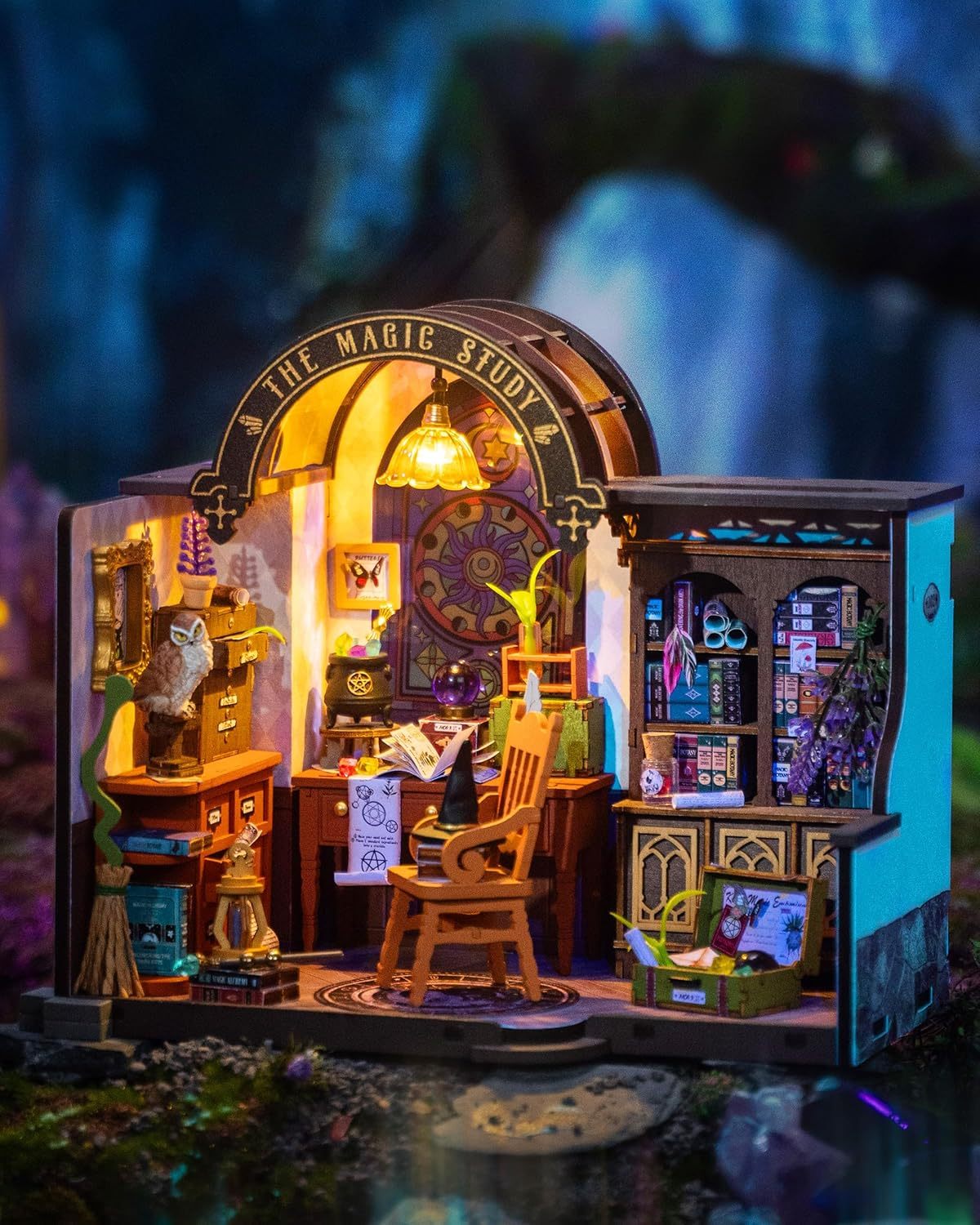 ROBOTIME DIY Miniature House Kit Magic Study Craft Model Kits