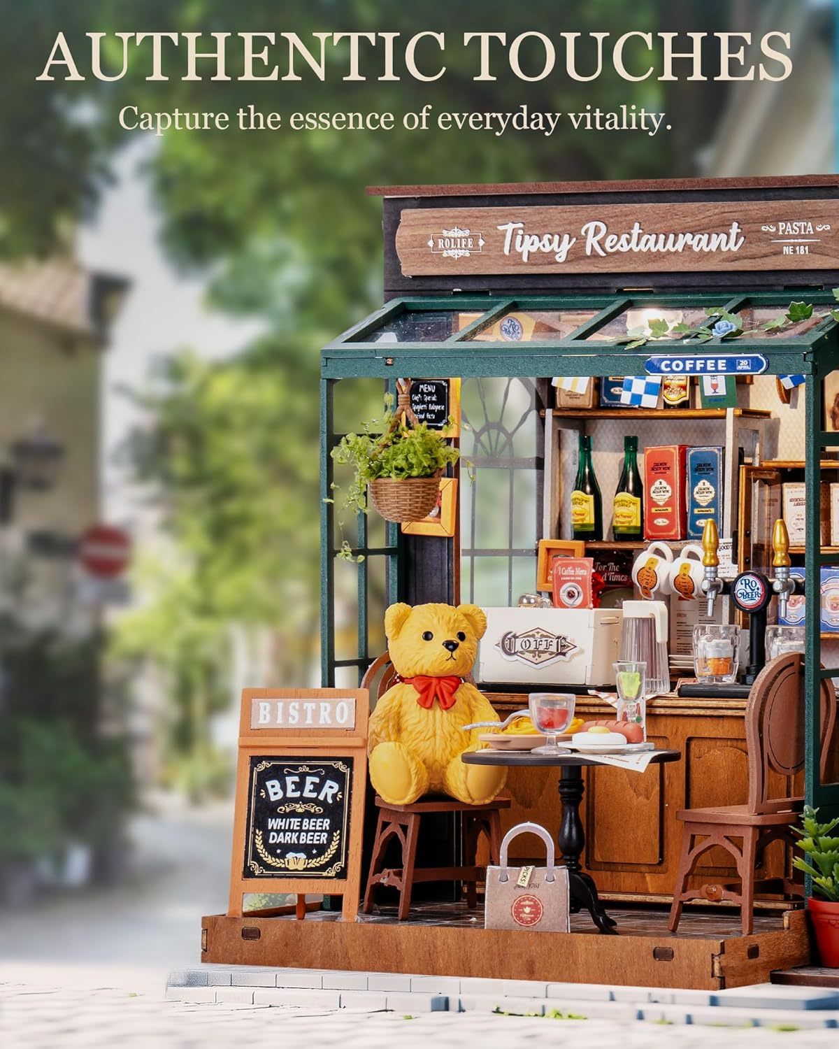Rolife DIY Miniature House Kit Model Kits For Adults To Build Home Desk Bookshelf Decoration Tipsy Restaurant Craft Kits Hobbies For Adults Gift Idea For Girls Boys Kids
