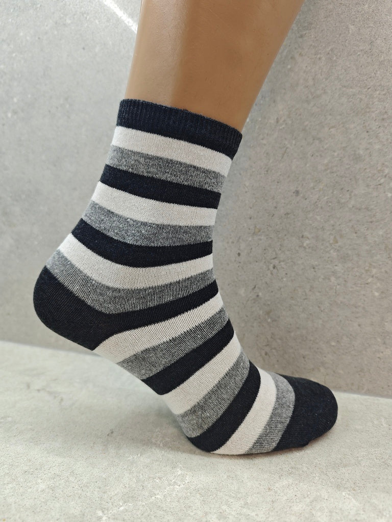 Pack Of 6 12 24 Pairs Womens Colourful Striped Socks