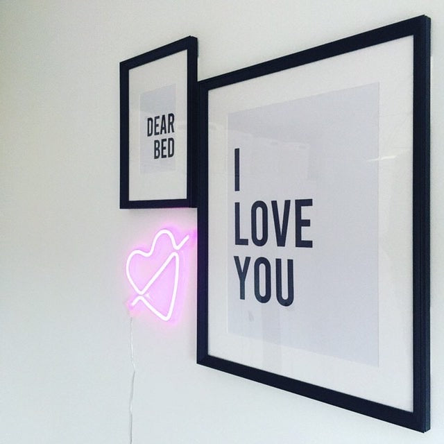 Dear Bed I Love You Black Bold Set Of 2 Bedroom Decor Wall Prints-1