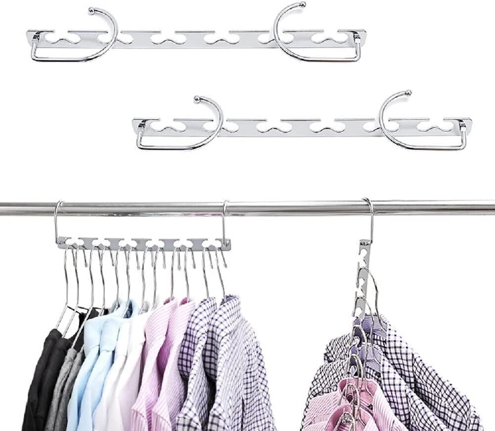 5X Space Saver Saving Wonder Magic Hanger Clothes Closet Organize Hook UK