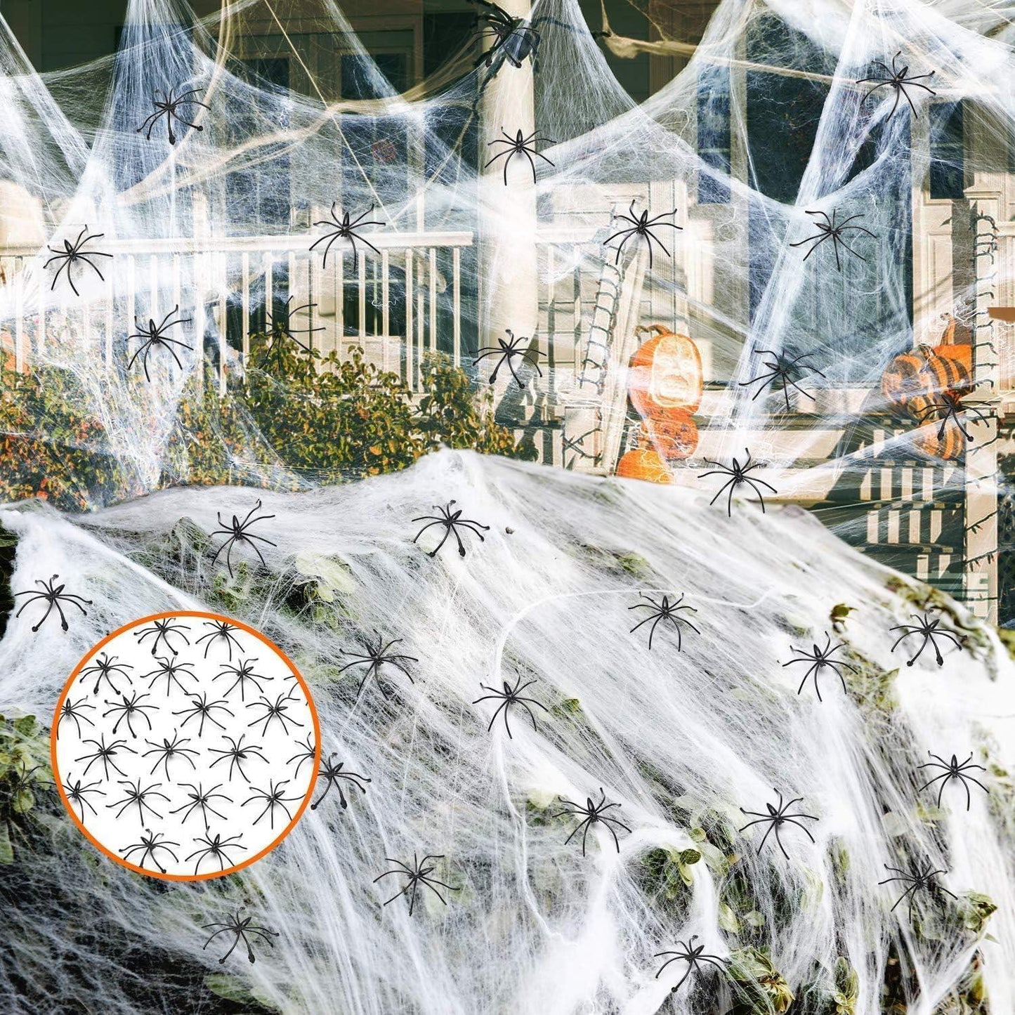 Extra Large Stretchable Spider Web For Indoor & Outdoor Spooky Party Decoration