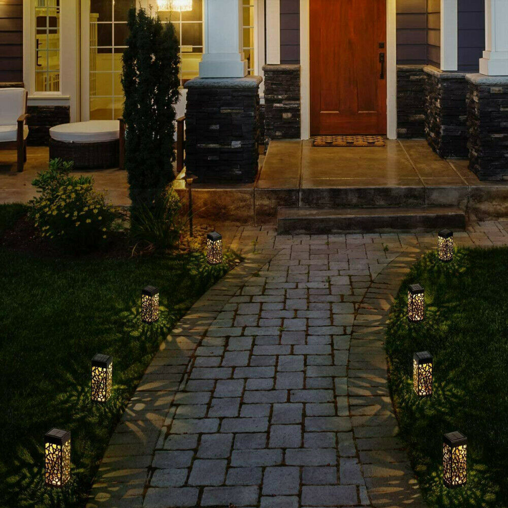 4X Solar Powered LED Garden Stake Lights Patio Yard Lawn Waterproof Outdoor