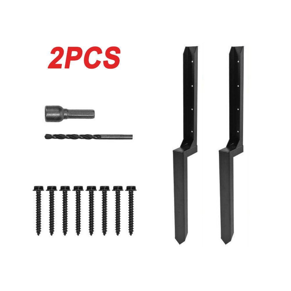 1 2PCS Heavy Duty Steel Fence Post Repair Stake Anchor Ground Spike 43 X 12x45cm