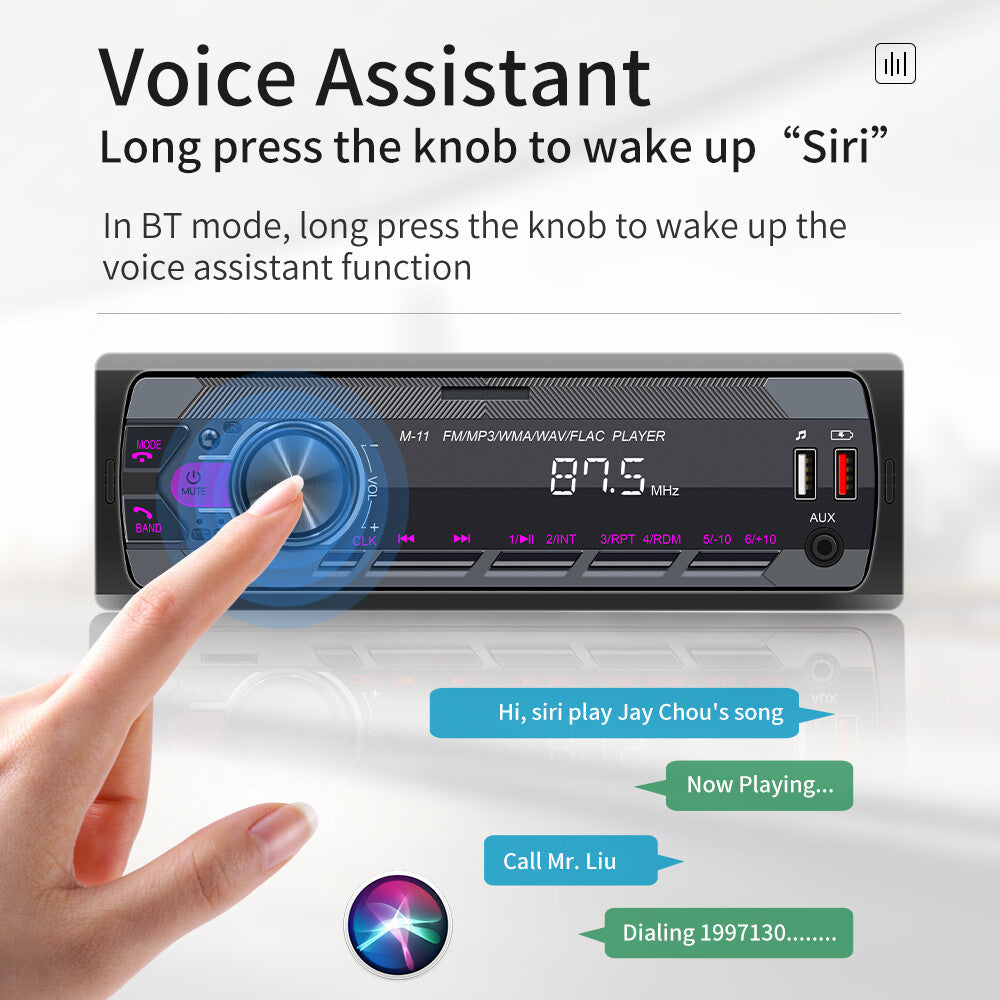 Single 1 Din Car Stereo Radio Bluetooth MP3 Player In-dash Head Unit FM-USB-AUX