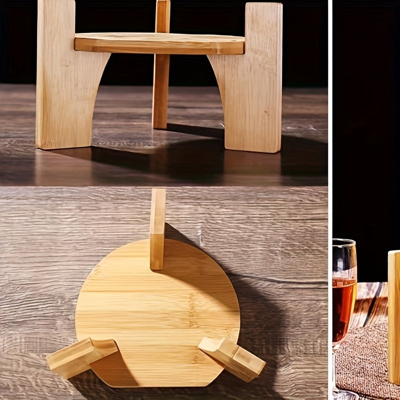 Bamboo Wooden Wine Bottle Cap - Versatile Round & Square Base For Glass Vases, Fish Tanks Classic Home Decor Craft
