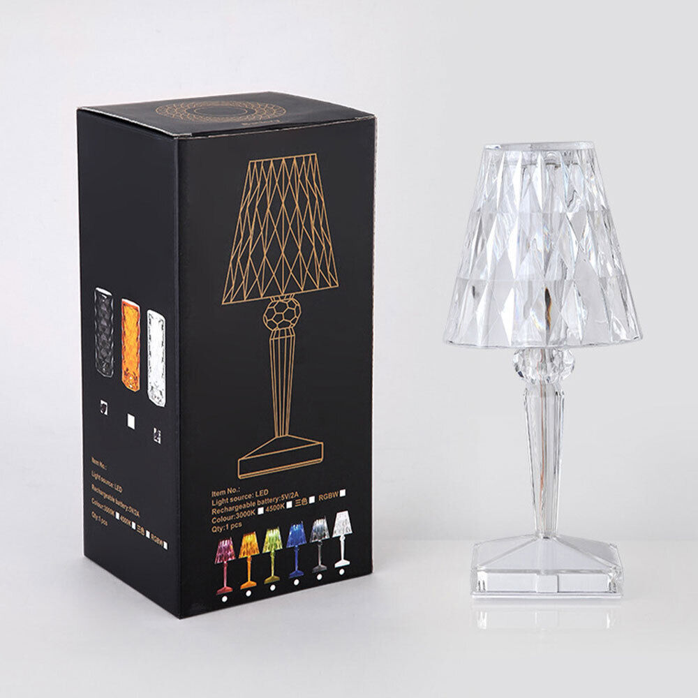 RGB LED Crystal Table Lamp Diamond Rose Bar Night Light Touch Atmosphere Bedside