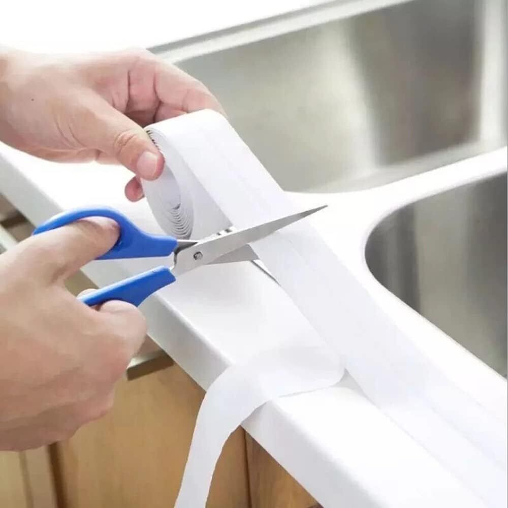 1-3X WATERPROOF SEALING TAPE ADVE WHITE BATHROOM KITCHEN LEAK PVC 22MM X 3.2MHESI
