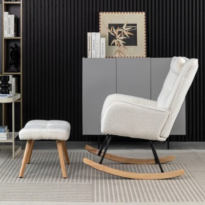 Rocking Chair Rocker Chair Single Recliner Casual Lounger Lounge Chair Cushion For Living Room Bedroom