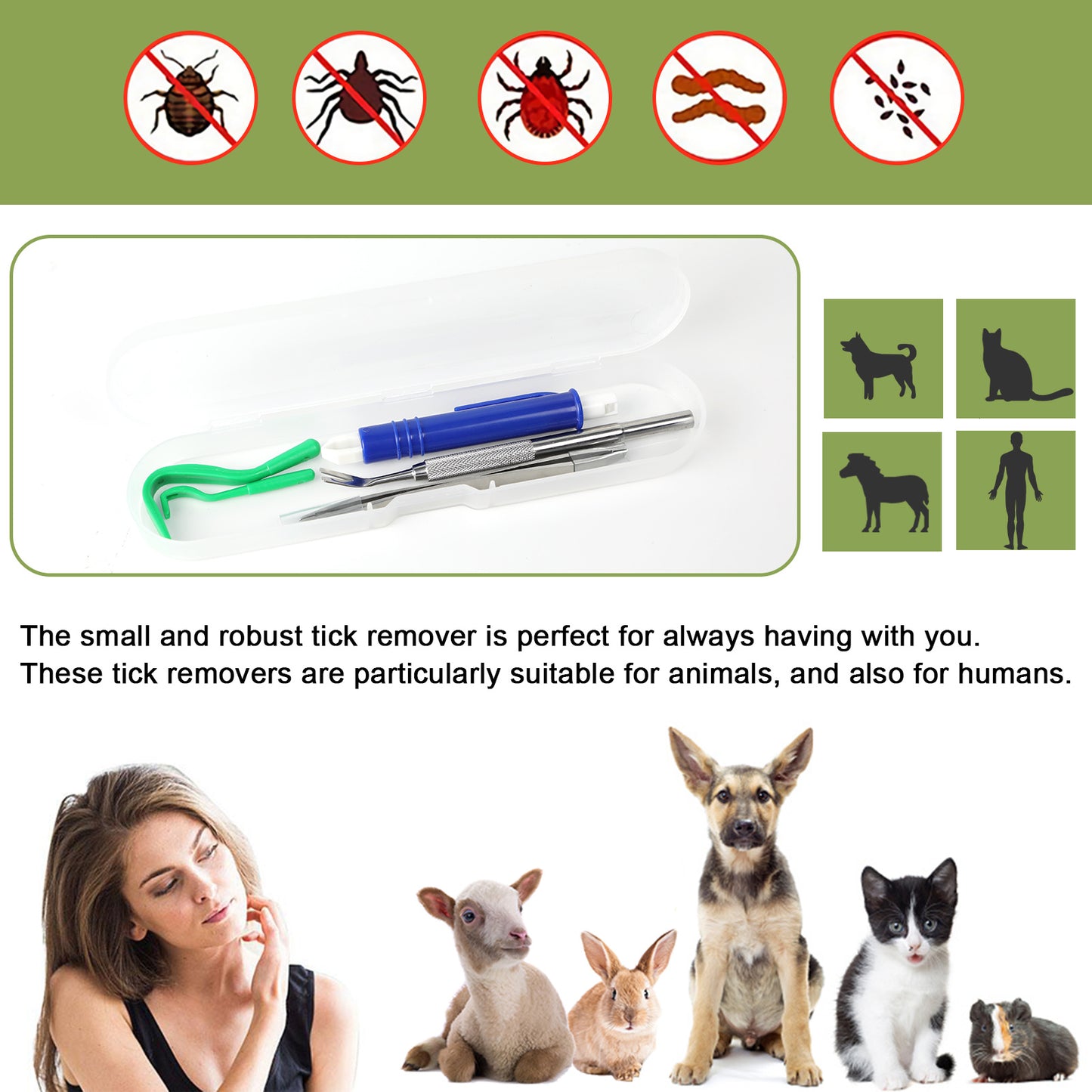 Tick Remover Tool For Dogs - Painlessly Tick Remover For Humans And Cats Pets, 3 Pcs