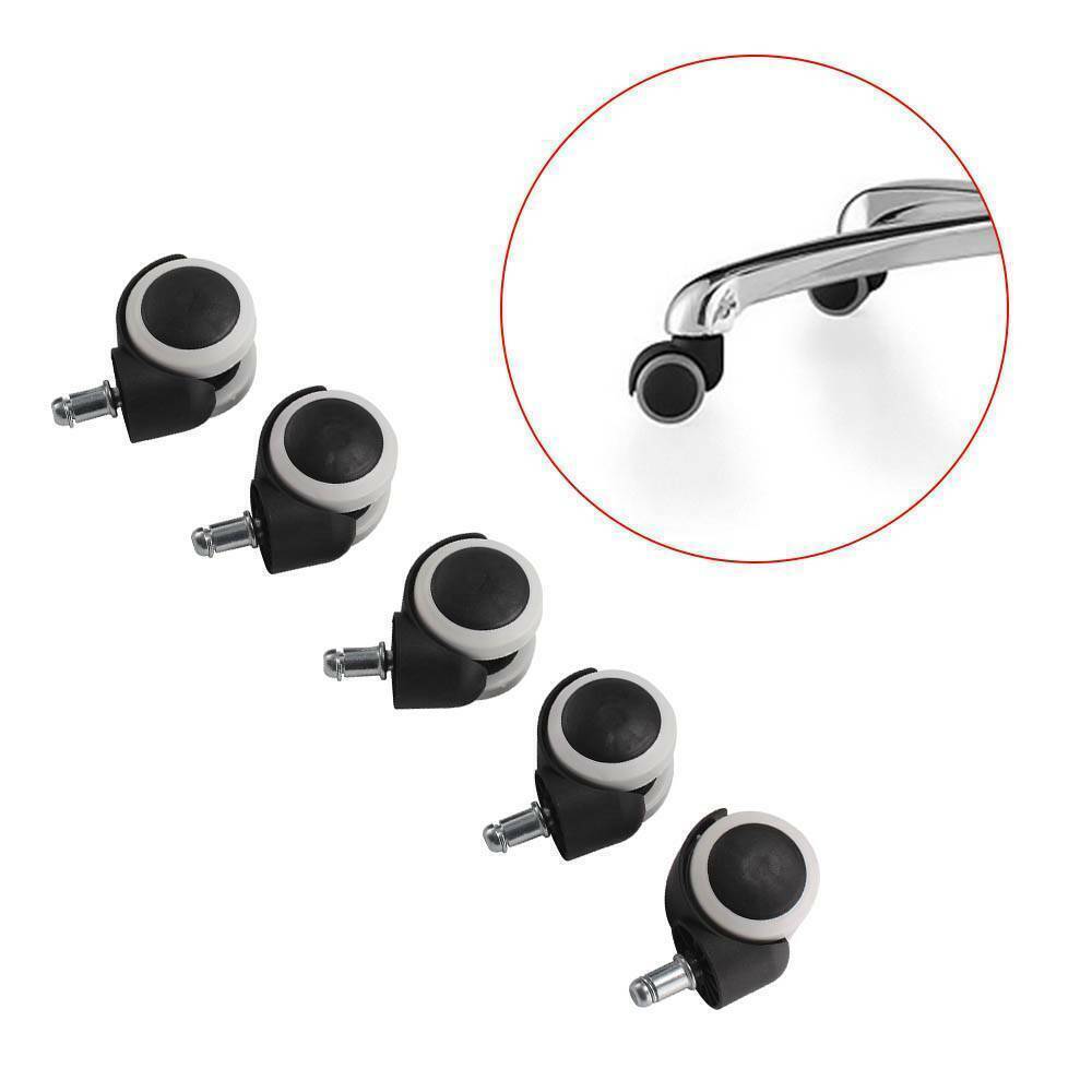5x Soft Rubber Non Marking Castor Wheels 50mm 11mm Computer Office Chair Caster